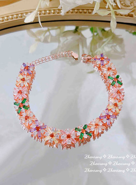 奢华五彩手链仿真碧玺糖果色手链