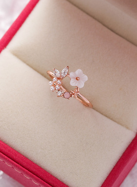 日韩流行闪钻水晶锆石花朵