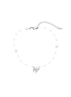 珍珠蝴蝶项链女轻奢小众设计感