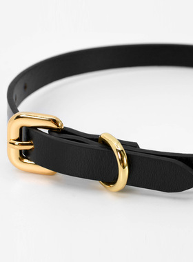 Poison 真皮铃铛女m高级定制刻字choker黑色项圈