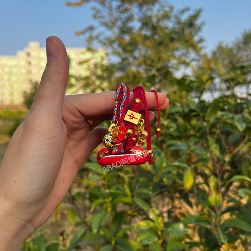 适用ApplewatchSE苹果手表表带招财纳福吞金编织红绳iwatchS9表带 - 图2