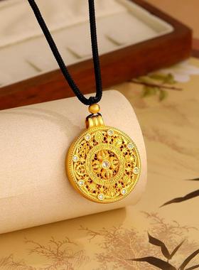 金刚杵罗盘编织绳项链女时尚气质