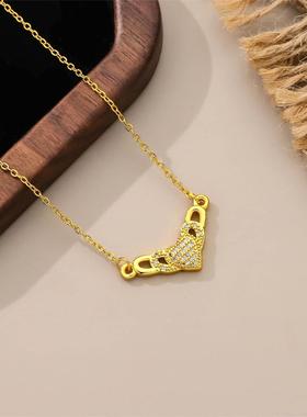 回形针爱心项链女2025新款时尚