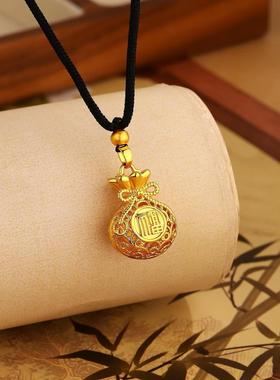 福袋吊坠编织绳项链时尚气质