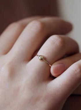 简约甜美爱心光面戒指女小众设计