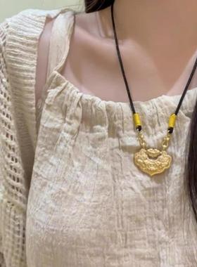 双鱼锦鲤平安锁项链女新款小众