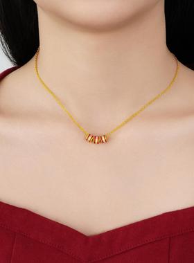 三环圆圈吊坠项链女时尚2025新款