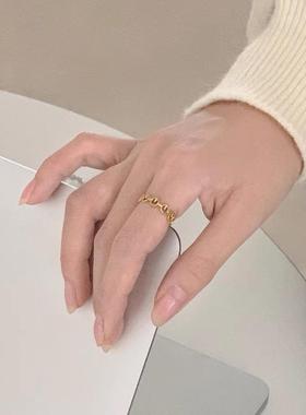 日照金山戒指小众设计高级感简约