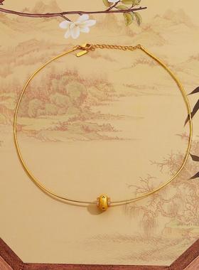 点钻八芒星小灯笼吊坠项圈女2025