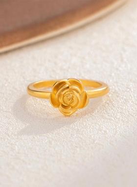 浪漫复古玫瑰花戒指女小红书同款