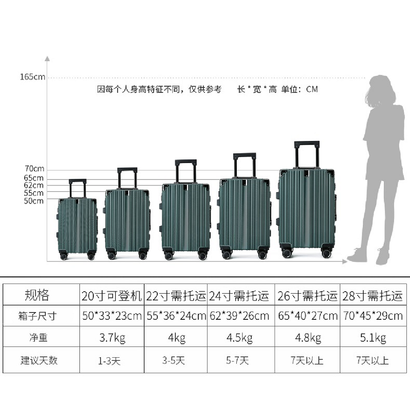 正品旅行箱铝框潮流拉杆箱男女静音万向轮登机箱行李箱密码皮箱子