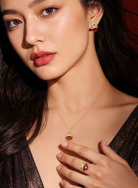 一撇一捺缠绵结艺红玛瑙项链