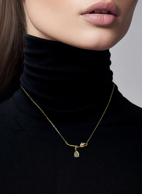 一撇一捺YPYN金枝玉叶颈饰玉髓项链女925银奢华百搭优雅气质高级