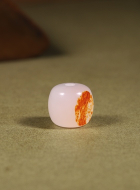 10mm新疆和田玉籽料老型珠红皮珠子籽玉单珠散珠手串配珠挂件顶珠