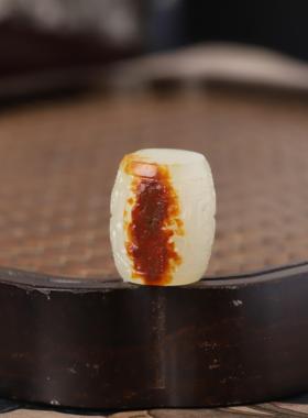 12苏工新疆和田玉籽料白玉勒子红皮桶珠锁骨珠锁骨链手串手链配珠