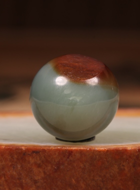 和田玉籽料圆珠红皮散珠手串