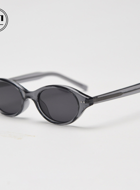 RD时尚美式复古椭圆窄框墨镜女