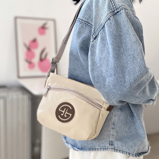 Multi-zipper design single shoulder crossbody small bag Oxford cloth new high-looking women's mobile phone bag mini commuter small bag