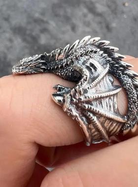Dragon Rings Gothic Punk Style Pterosaur Wings Opening Adjus