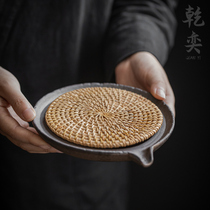 Day Style Coarse Pottery Pot bearing dry foam table tea tray Purple Sand Pot Nursery base vine chic pot bearing pot cushion size water storage tea bearing tray