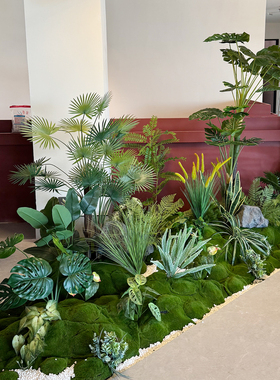 苔藓造景仿真绿植景观餐厅软装