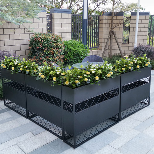 仿真花卉绿植装饰售楼部餐厅隔断栅栏假玫瑰绣球花箱花盆植物定制 - 图1