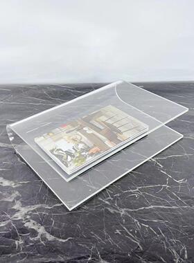 现代简约售楼处样板间大理石亚克力书架书报夹摆件杂志架软装饰品