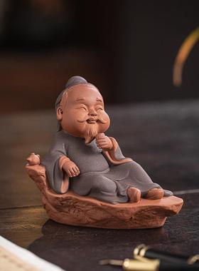 中式古风禅意历史人物茶圣茶宠摆件家居茶室茶道文化茶桌装饰摆设