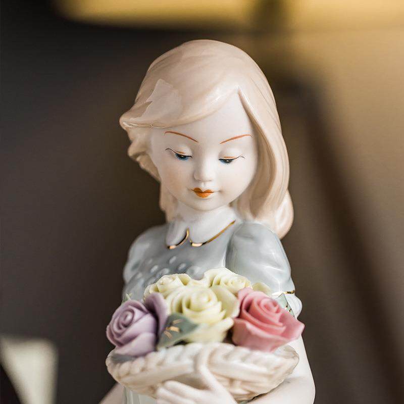 欧式家居装饰品摆件客厅酒柜饰品摆设现代房间捧花西洋女工艺品,淘宝优惠券,粉丝福利购,淘宝优惠卷