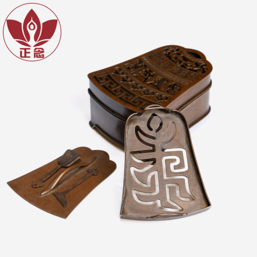 庆松堂苏工铜炉名家胡庆松制钟形印香炉复古紫铜文房摆件打篆熏香 - 图2
