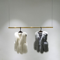 Clothing Store Show Rack Golden Hanger Upper Wall Clothing Rack Stainless Steel Hanging Steel Wire Hanger Double clothes rack