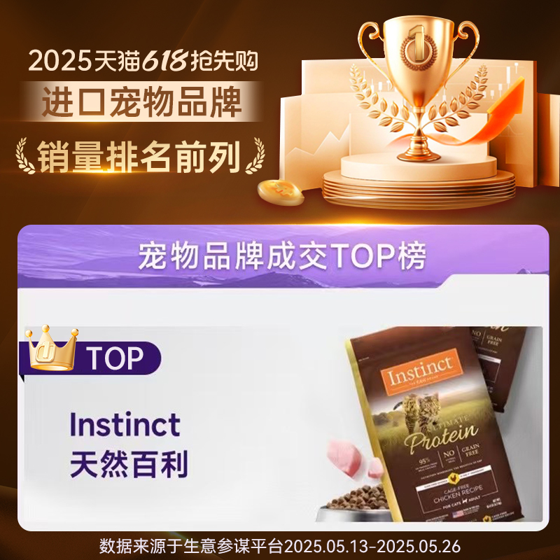 【官方旗舰店】Instinct天然百利进口猫粮低敏肠胃火鸡成猫粮11磅