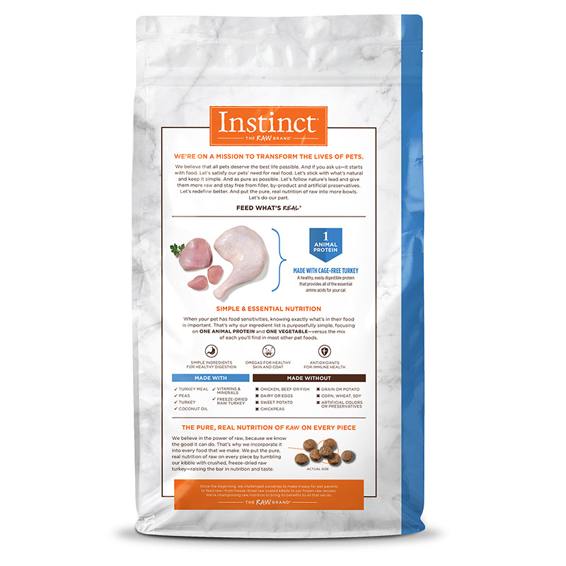 Instinct生鲜本能百利猫粮单一低敏肠胃敏感猫咪火鸡成猫粮11磅