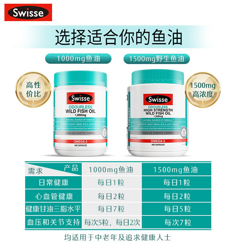 澳洲swisse鱼肝油深海鱼油软胶囊 PICKINGPACKING海外鱼油/深海鱼油