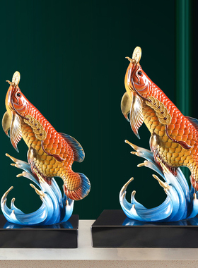 铜金龙鱼摆件招财装饰品
