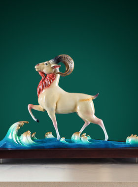 三羊开泰高端黄铜羊摆件