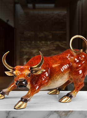 牛气冲天华尔街牛铜摆件