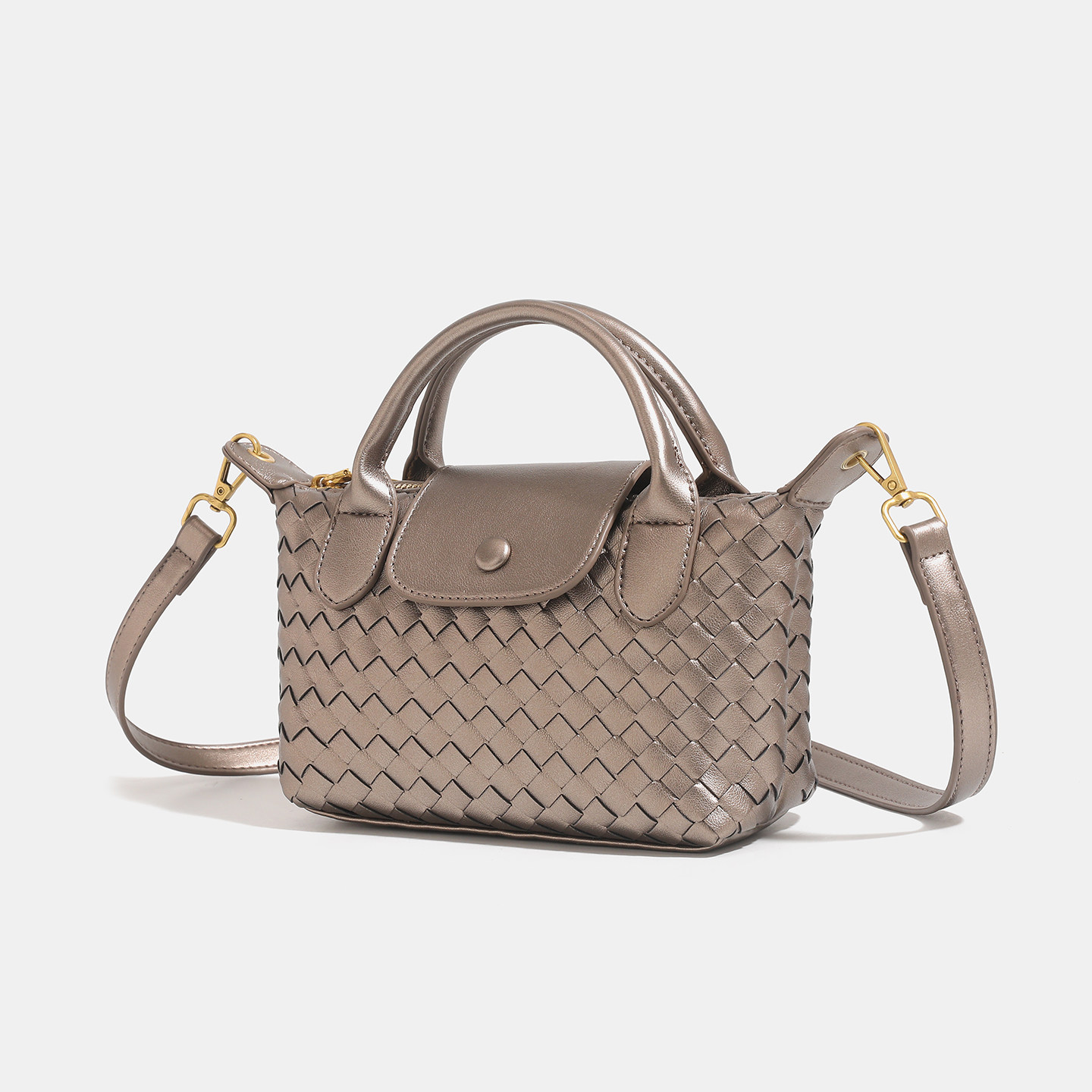 日本バッグ2025新款简约百搭编织单肩饺子包时尚百搭女士斜挎包,淘宝优惠券,粉丝福利购,淘宝优惠卷