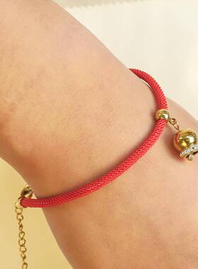 不锈钢吊桶加龙虾扣红绳黑绳手链扣带尾链diy手工制作