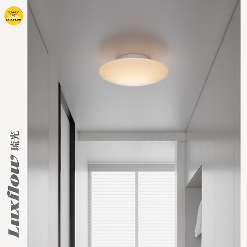 琉光意式Itka设计师吸顶灯现代玻璃圆形卧室中古灯客厅吊灯 - 图2