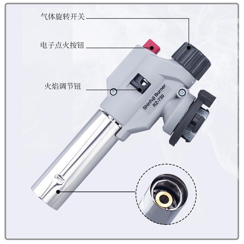 日本进口喷火枪RZ-730S新富百能牌家用户外露营料理卡式气打火枪 - 图2