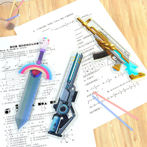 香肠派对游戏周边圣剑AK12雷霆蓄能炮文具尺子儿童生日开学礼物 - 图2