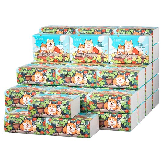 Manhua Little Man Bear Shiba Inu style tissue paper 280 sheets/large pack household affordable hand wipes facial tissue cleaning toilet paper