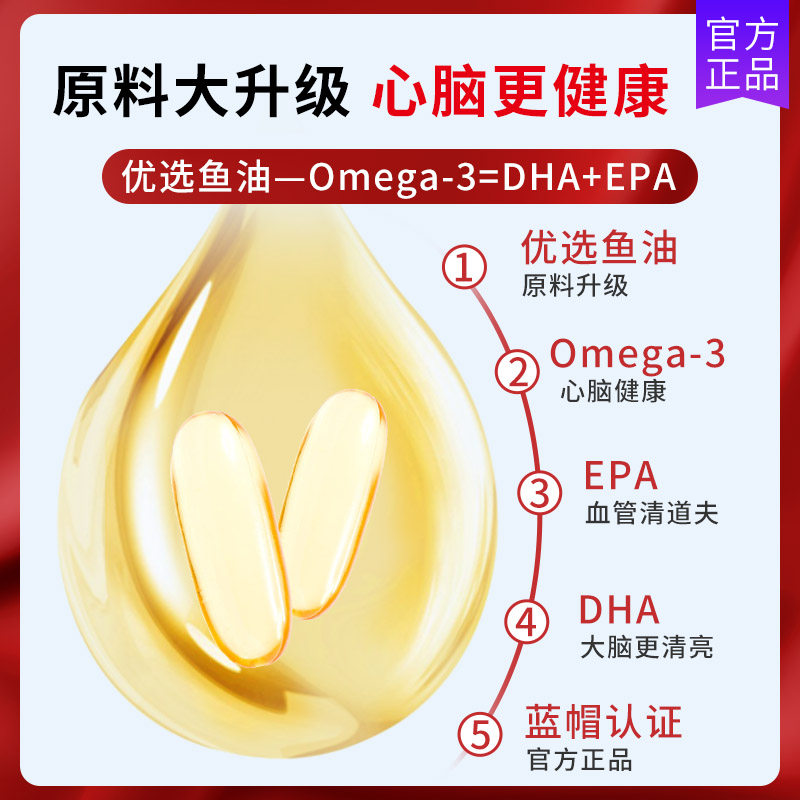 济生元鱼肝油成人中老年护眼软胶囊 济生元保健食品鱼油/深海鱼油