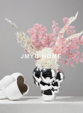 现代简约创意电镀花器摆件售楼处酒店客厅办公室餐厅桌面家居饰品