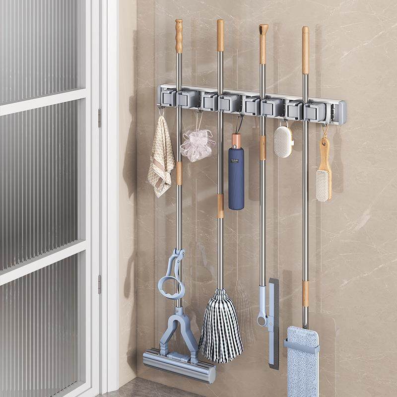 壁挂拖把夹架免打孔挂钩阳台浴室卫生间卡扣固定扫把置物收纳挂架,淘宝优惠券,粉丝福利购,淘宝优惠卷