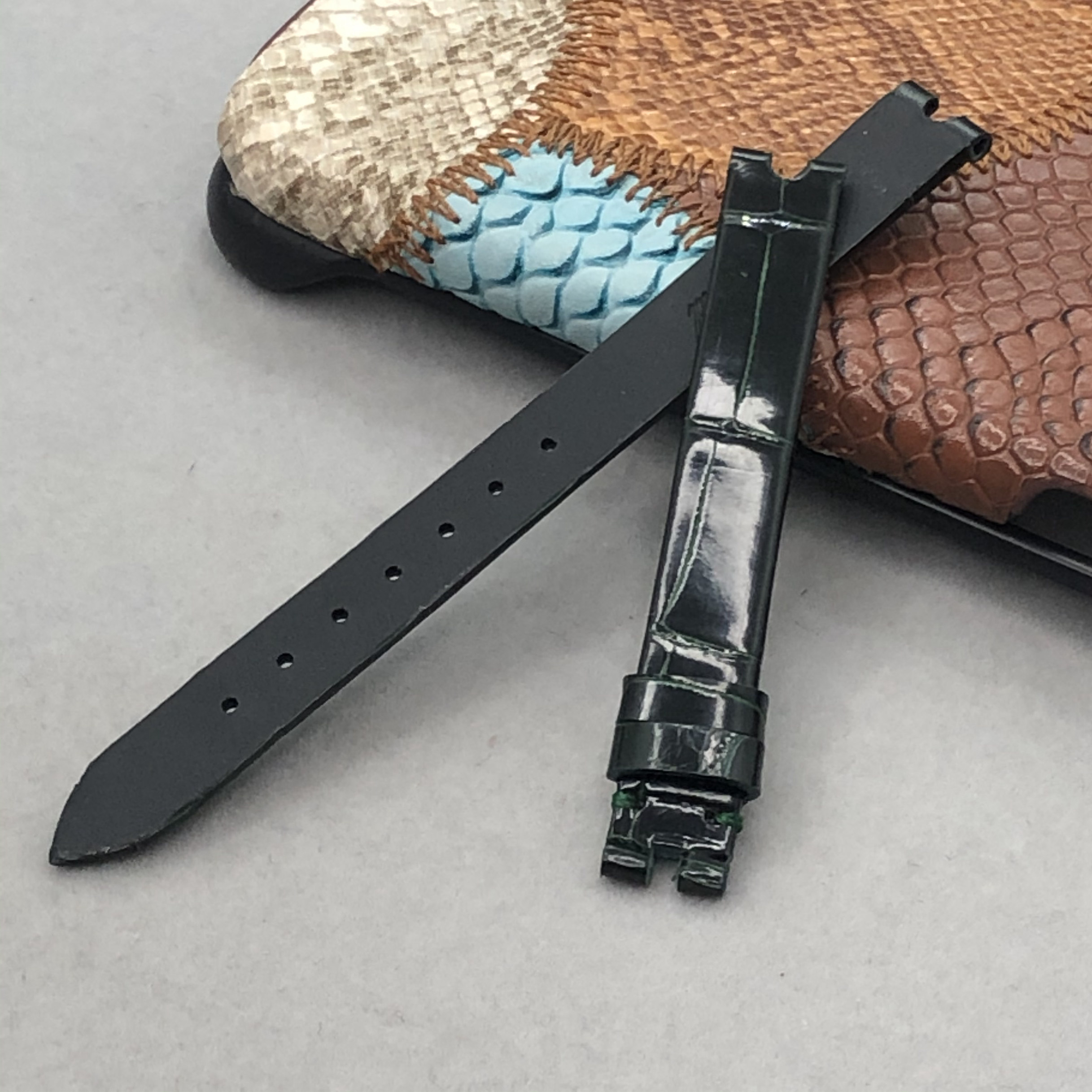 梦诗纯表行适配萧邦系列鳄鱼皮表带 梦诗纯手表配件