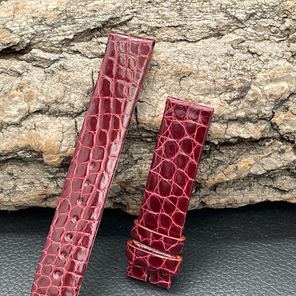 梦诗纯表行 适配法穆兰HEART系列5002 M手表鳄鱼皮表带圆纹16mm
