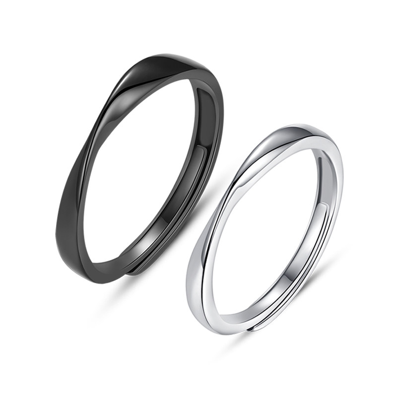 莫比乌斯环纯银一对小众情侣戒指 启莉饰品戒指/指环