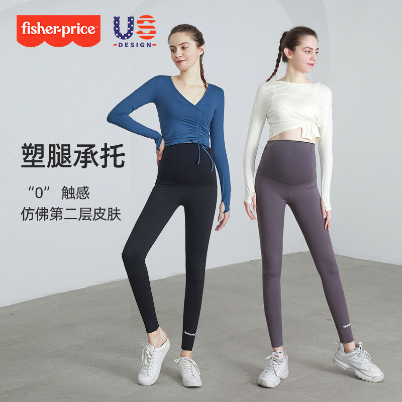 孕妇鲨鱼秋冬季外穿芭比加厚棉裤 fisherprice爱鹿孕妇打底裤